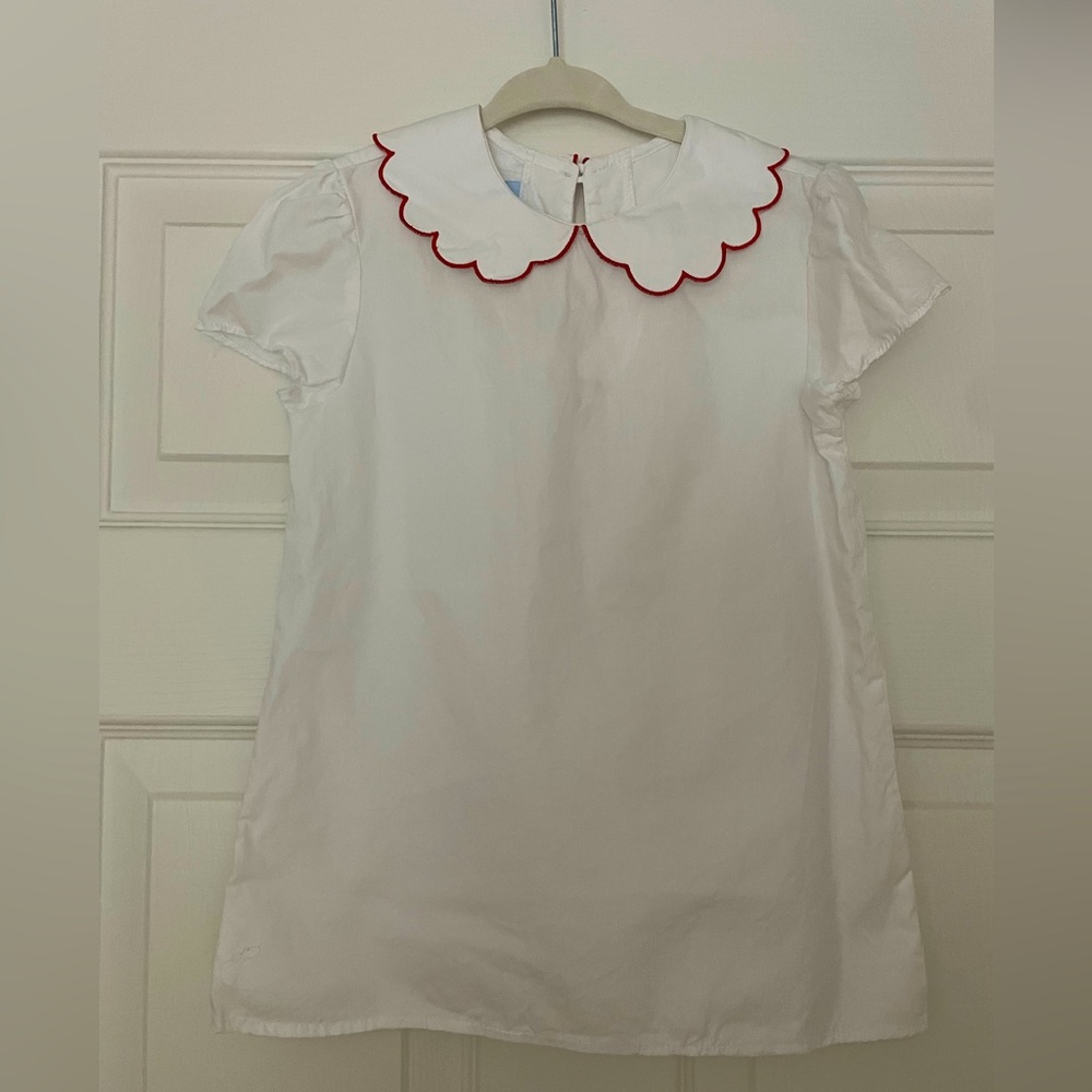 Girls Bella Bliss Scalloped Neck Cap Sleeve Blouse
